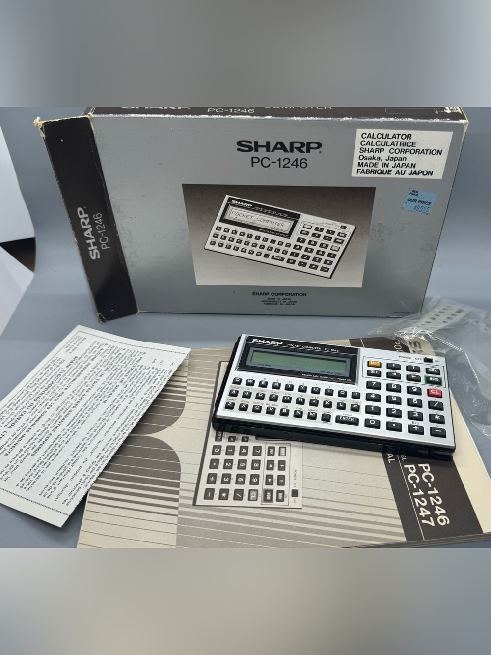 Vintage Sharp PC-1246 Pocket Computer – Tested & Working – Made in Japan